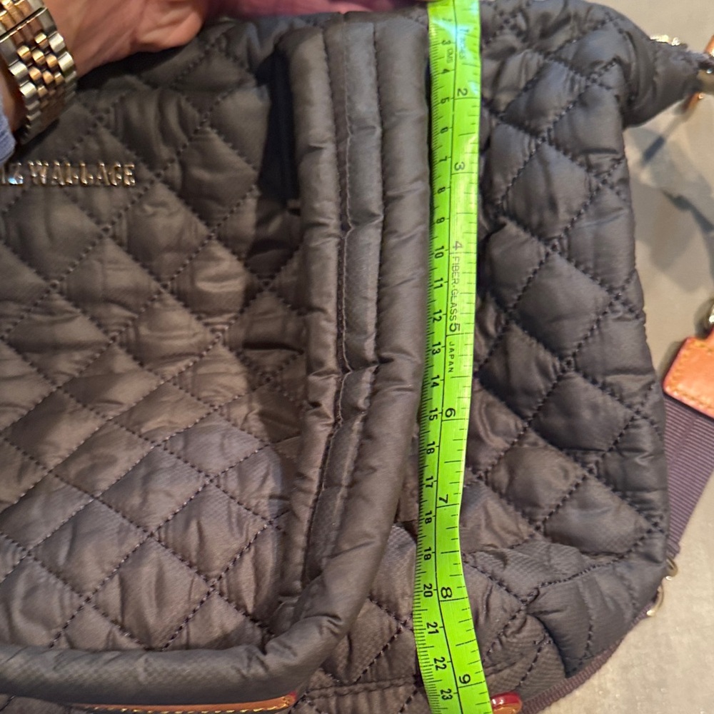 MZ Wallace Quilted Charcoal/Slate and Brown Bag - Picture 6 of 6